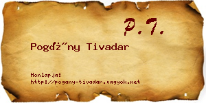 Pogány Tivadar névjegykártya